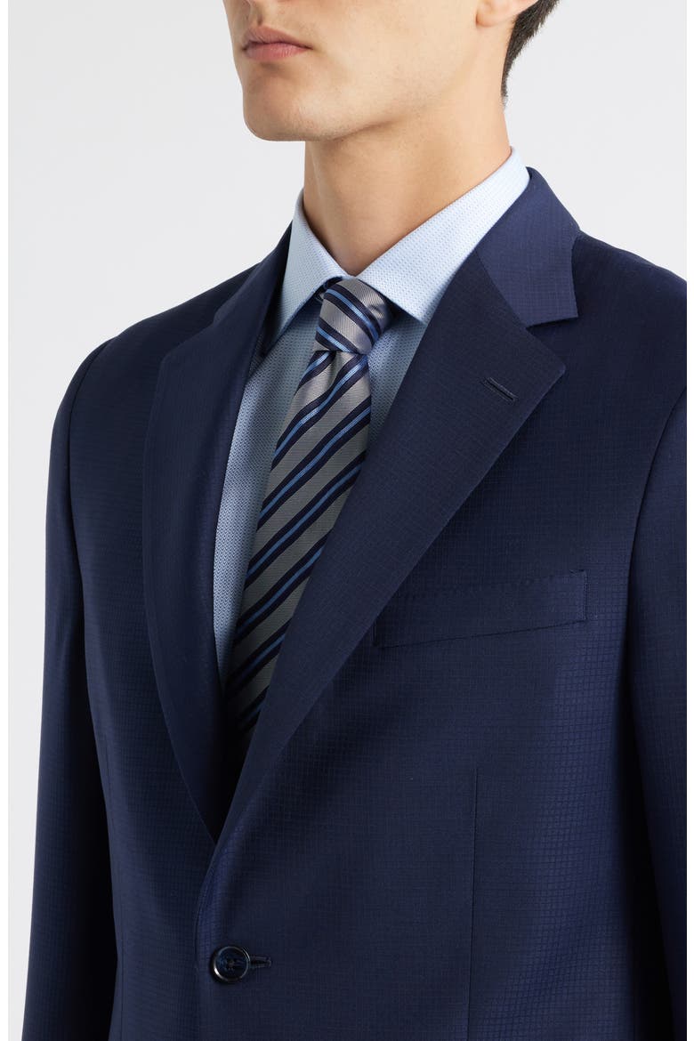 Hartford Classic Fit Navy Textured Check Wool Suit, Alternate, color, NAVY
