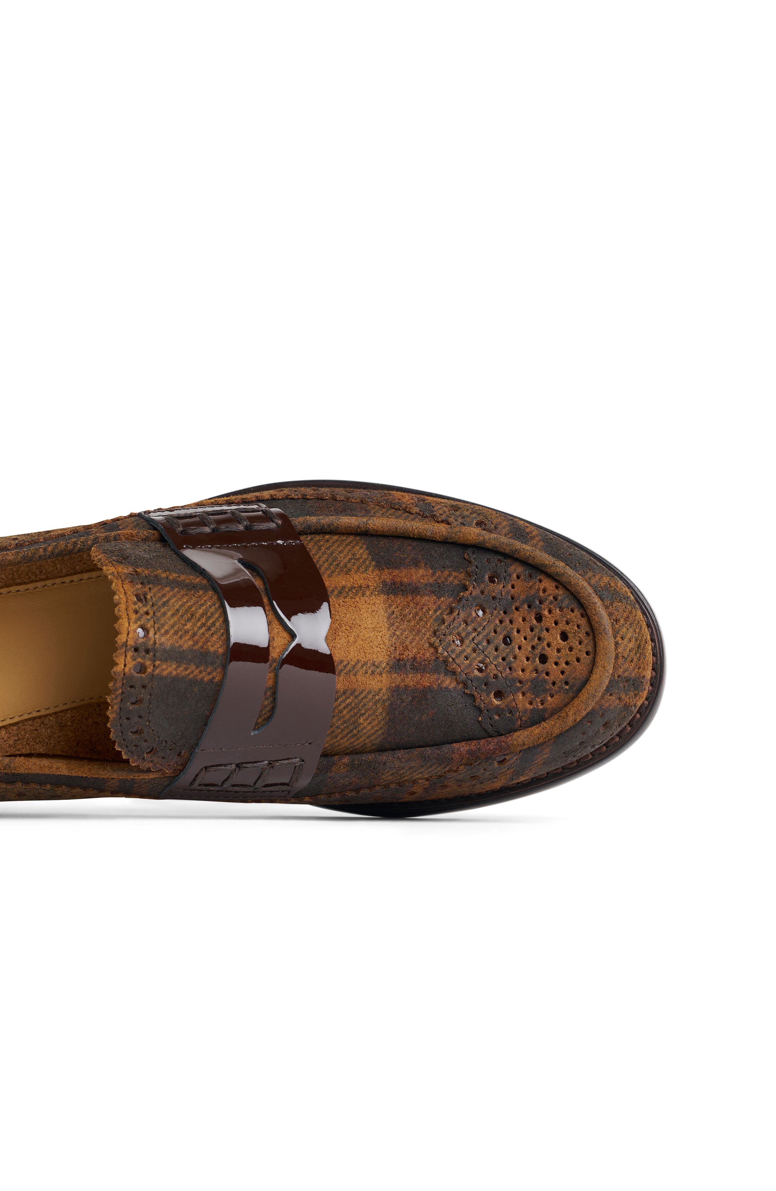 Ms. Charlotte Leather Loafer, Alternate, color, BROWN PLAID