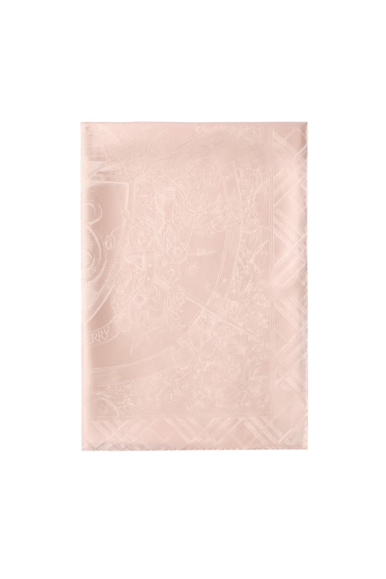 Floral Crest Silk Scarf, Alternate, color, Compact pink