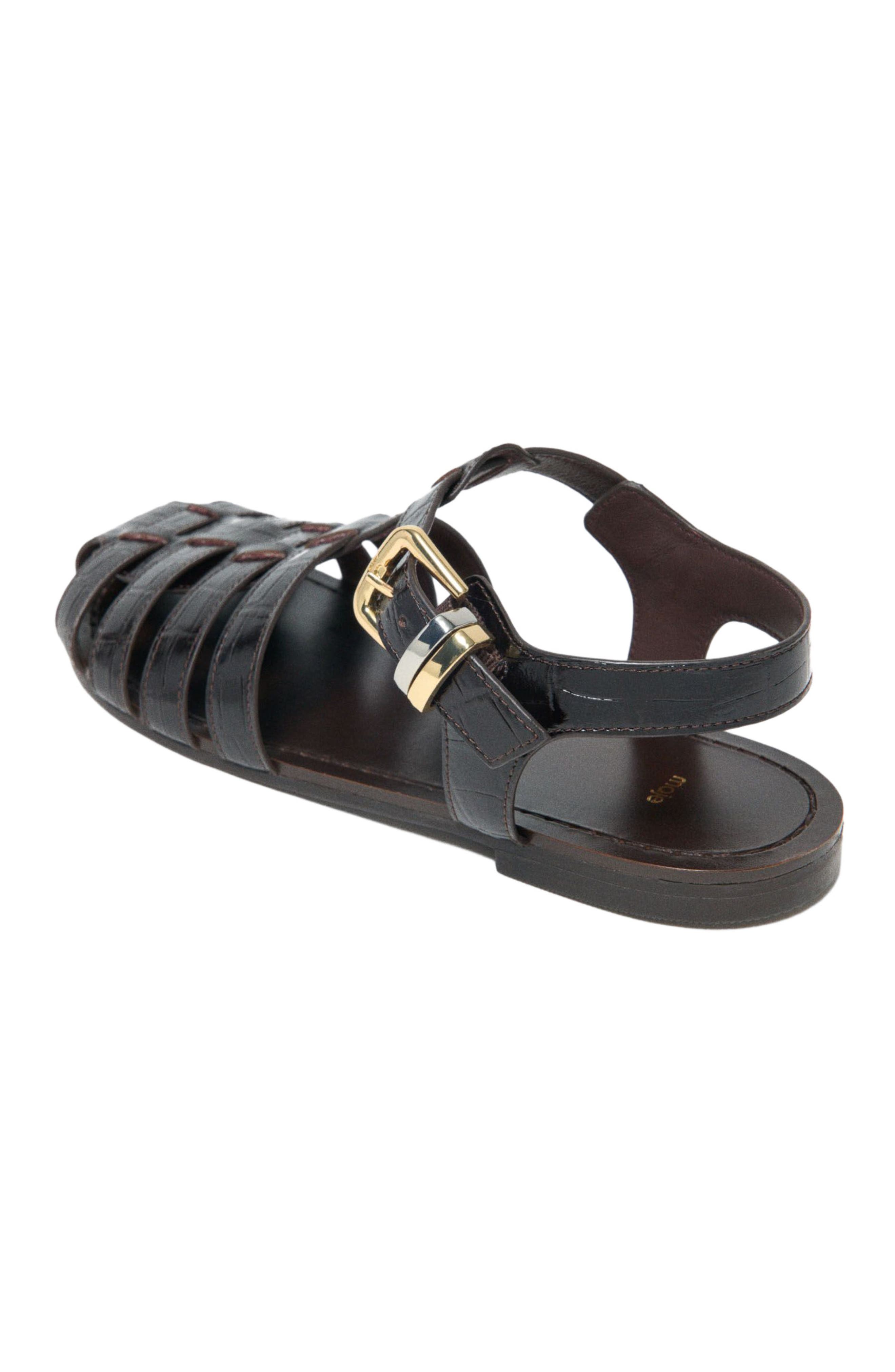 maje Multi-strap leather sandals, Alternate, color, Brown