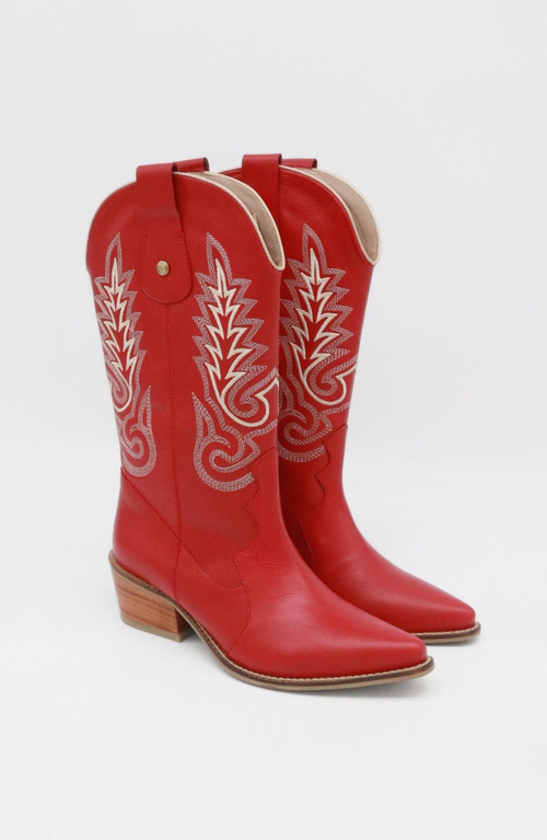 Stivali New York Loyal Western Cowboy Boots In Red