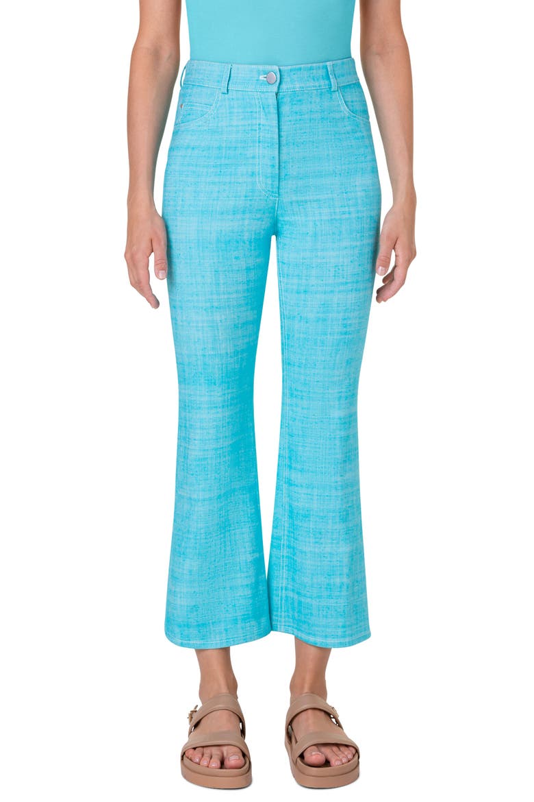 Cali Stretch Denim Crop Bootcut Jeans, Main, color, TURQUOISE