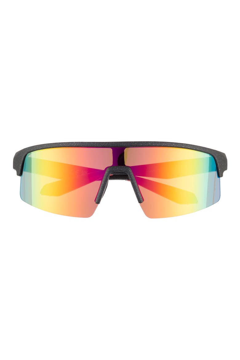 276mm Rimless Shield Sunglasses, Main, color, BLACK RED
