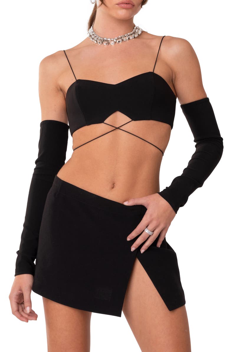 EDIKTED Beatrix Bralette with Detached Sleeves, Main, color, 