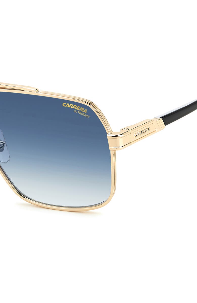Carrera Eyewear 62mm Oversize Gradient Aviator Sunglasses, Alternate, color, Gold