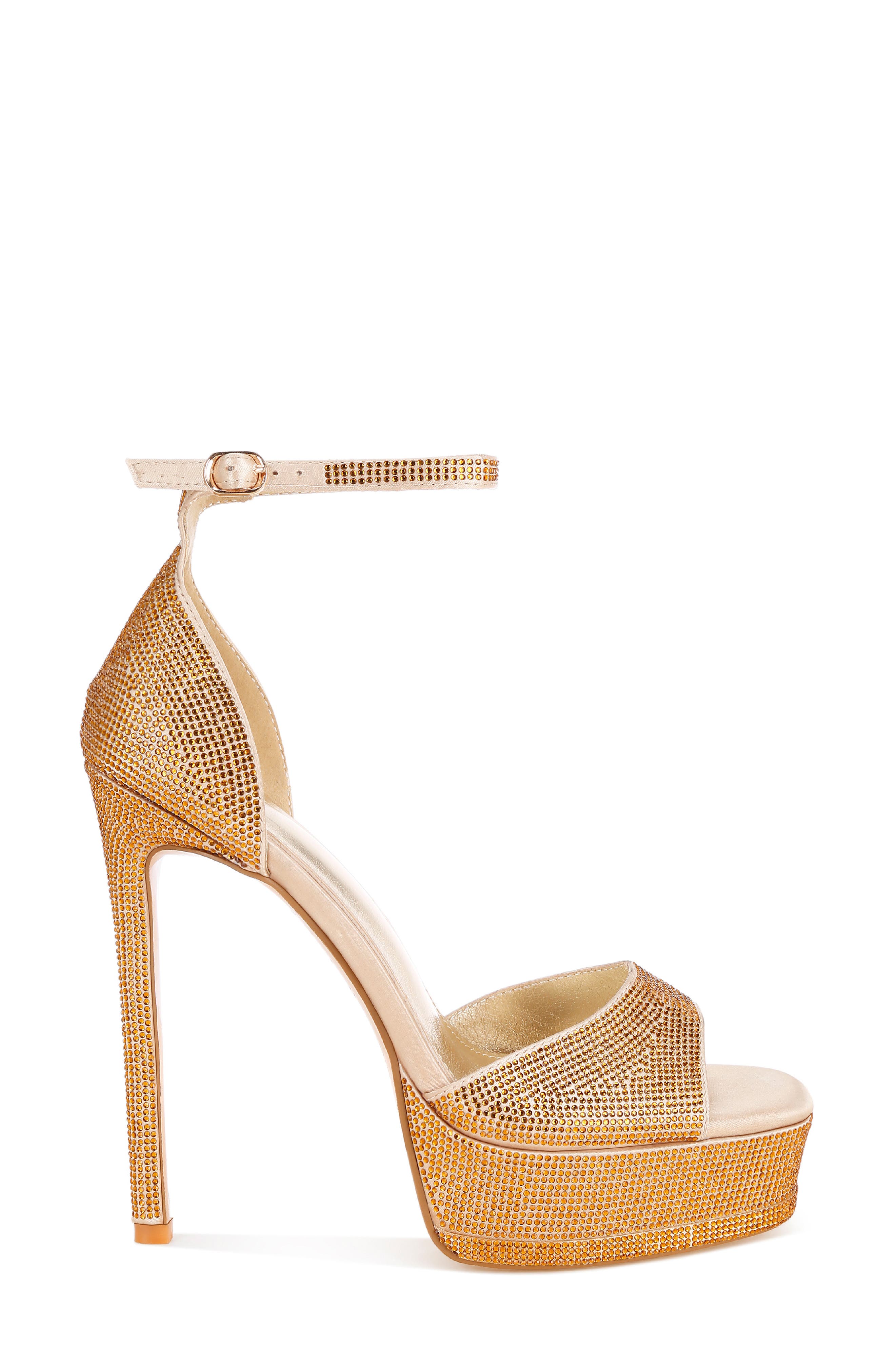 Alaya Platform Sandal, Alternate, color, GOLD SATIN