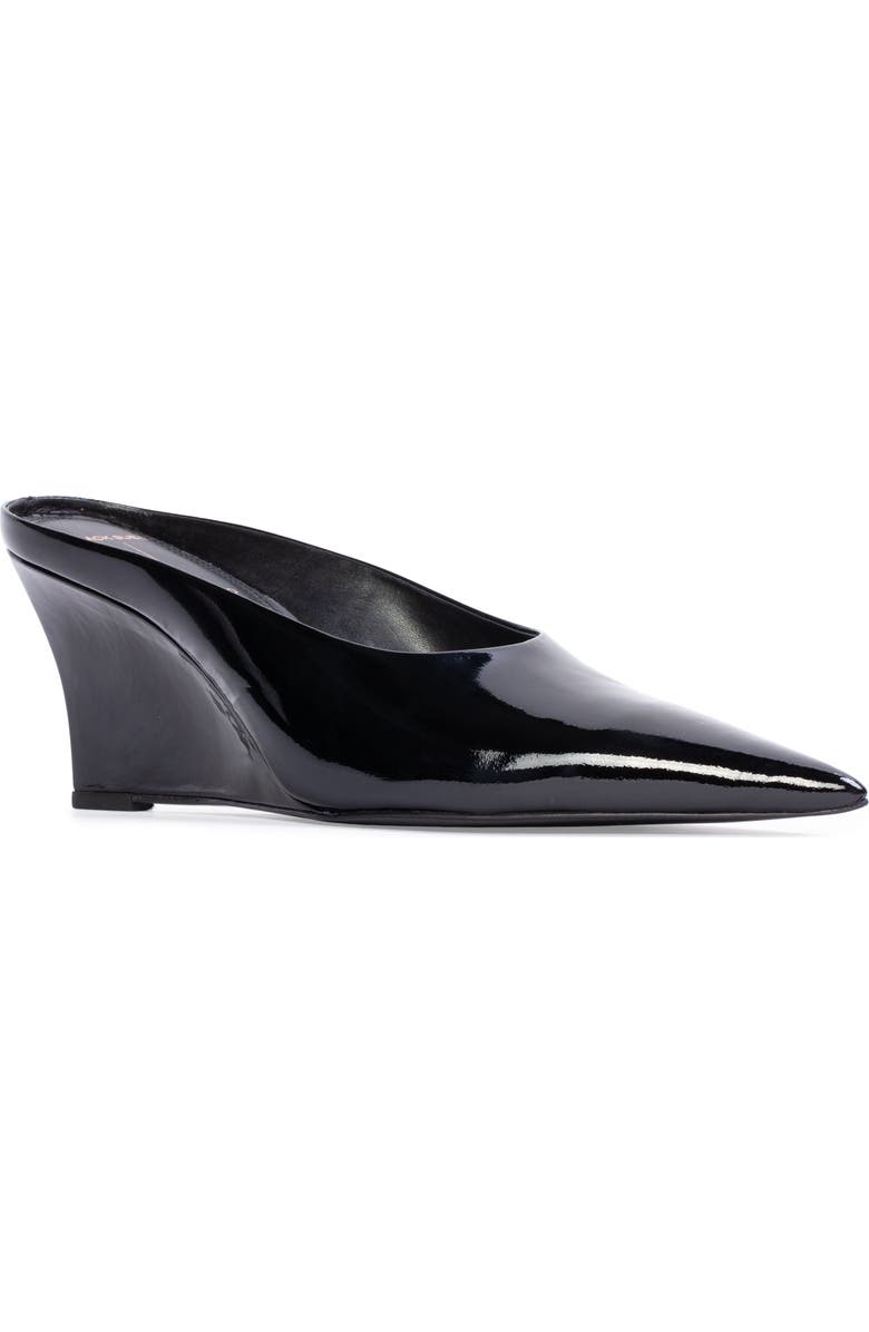 BLACK SUEDE STUDIO Aysha 70 Wedge, Alternate, color, Black Patent Leather