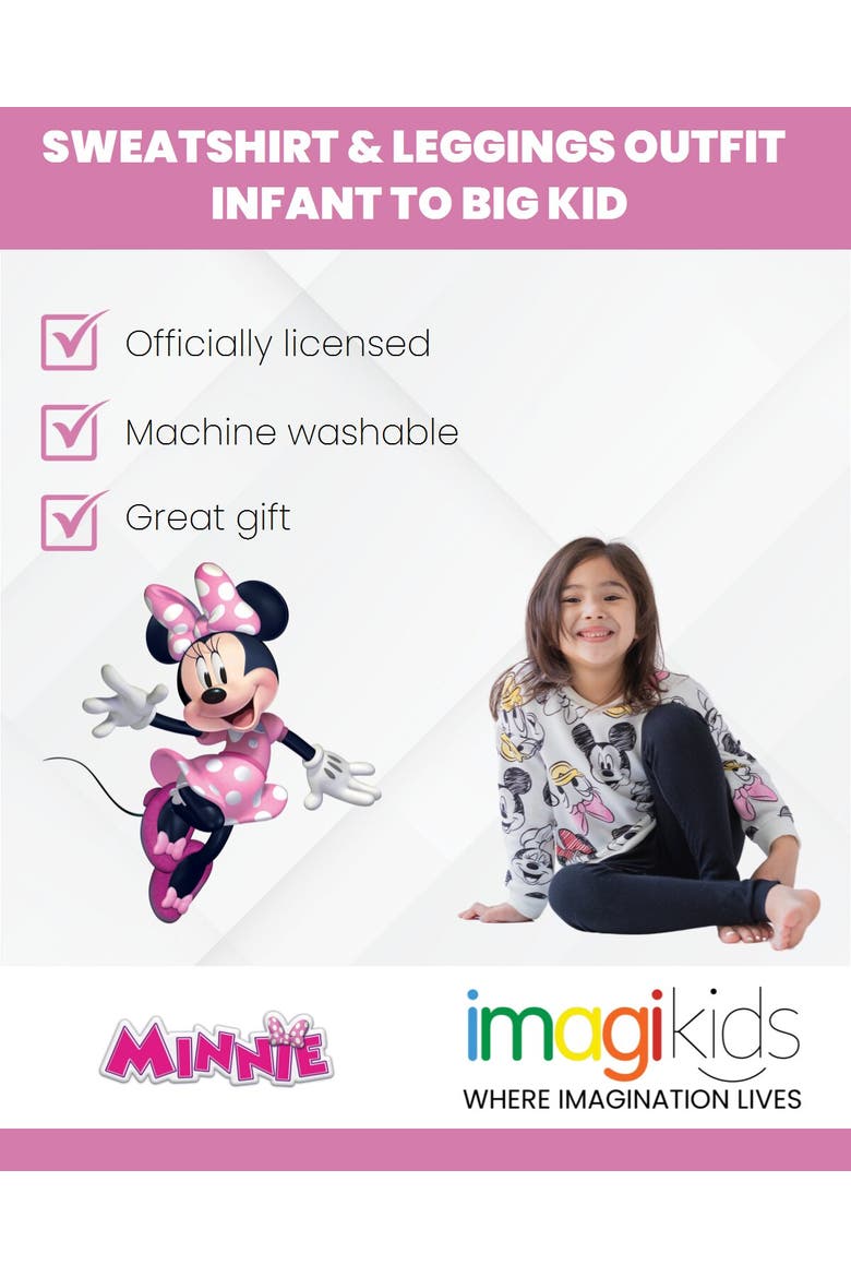 Sweatshirt & Leggings Set, Alternate, color, Mickey Friends Black