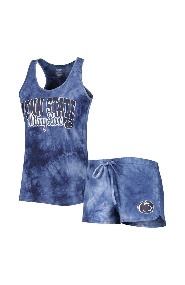 CONCEPTS SPORT Women's Concepts Sport Navy Penn State Nittany Lions Billboard Tie-Dye Tank and Shorts Sleep Set, Main, color, 