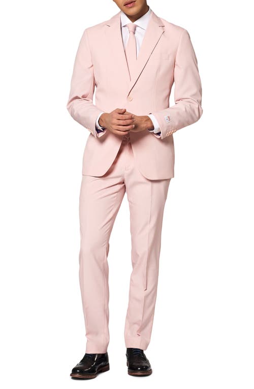 OppoSuits Blush Solid Two-Piece Suit with Tie in Pink  product