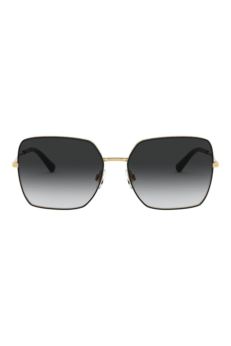 57mm Gradient Square Sunglasses, Main, color, GOLD BLACK