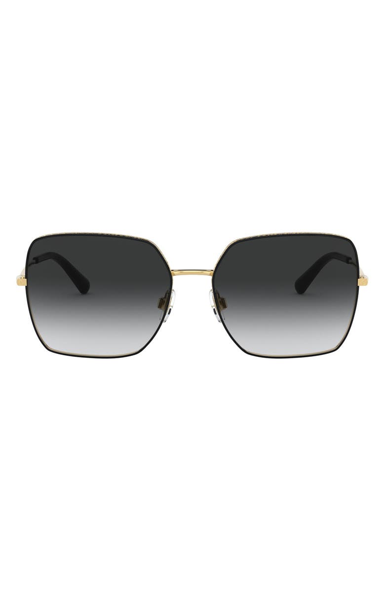 Dolce&Gabbana 57mm Gradient Square Sunglasses, Main, color, Gold Black