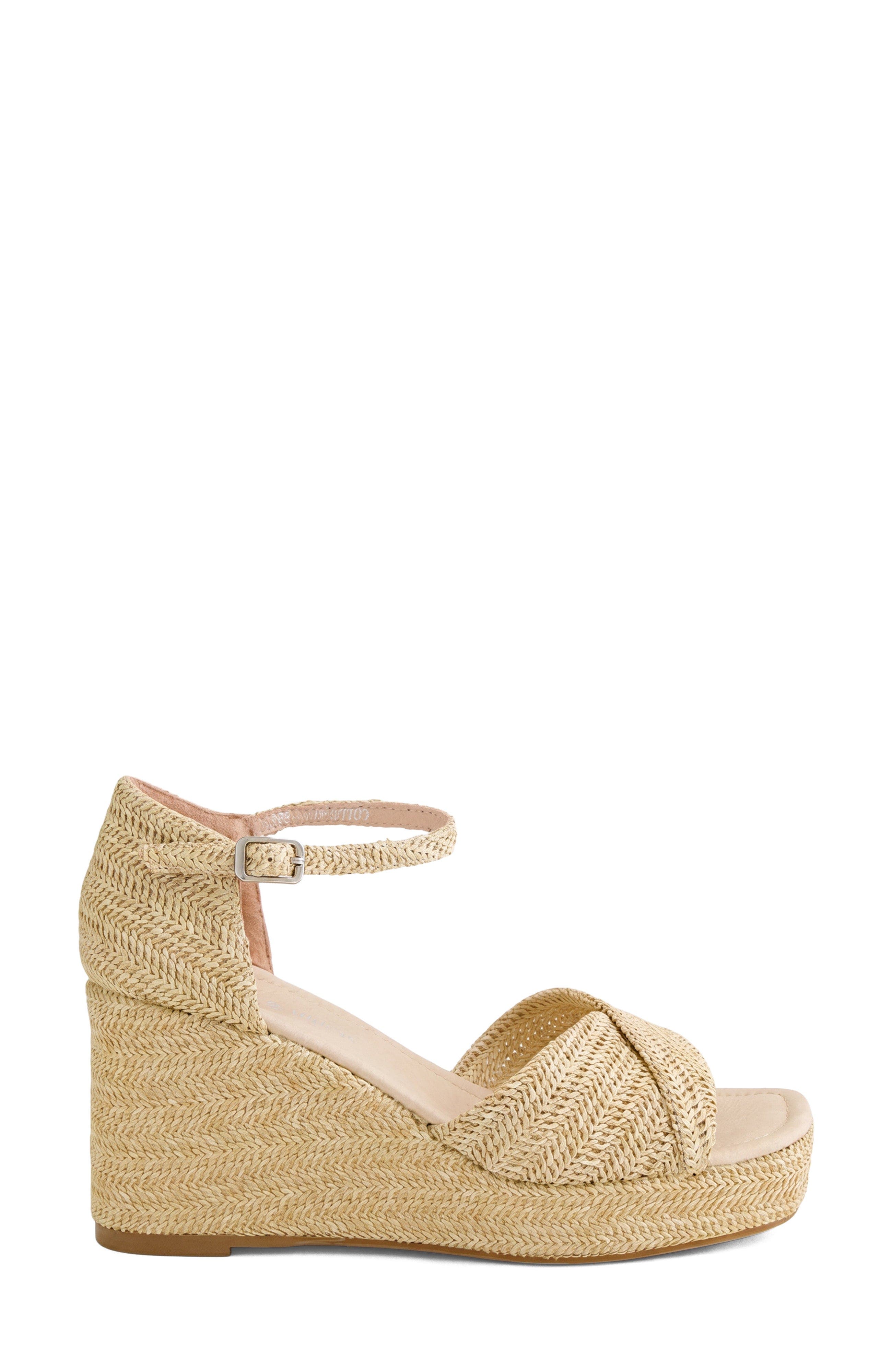 DJANGO AND JULIETTE Cotton Wedge Heel, Main, color, Latte Raffia