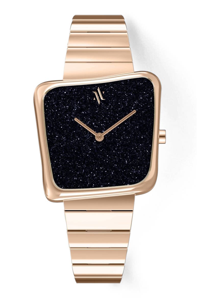 Nebula Gemstone Watch, Main, color, Blue Sandstone-Rose Gold