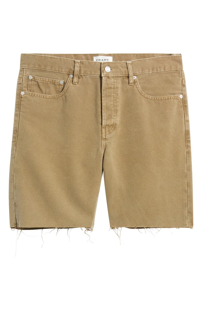 FRAME Raw Hem Relaxed Denim Shorts, Alternate, color, Light Brown