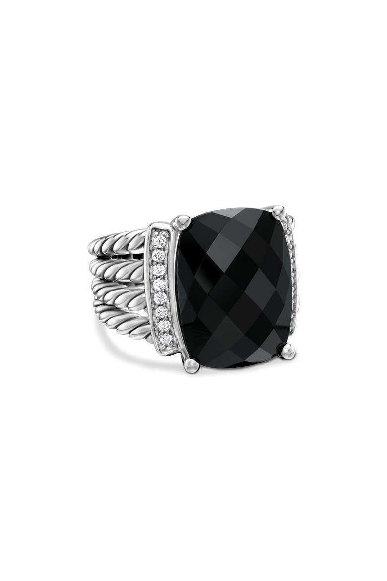 Wheaton Ring with Semiprecious Stone & Diamonds, Main, color, BLACK ONYX