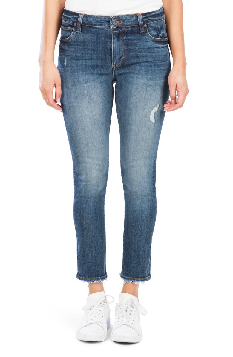 KUT from the Kloth Reese High Waist Ankle Straight Leg Jeans, Main, color, 