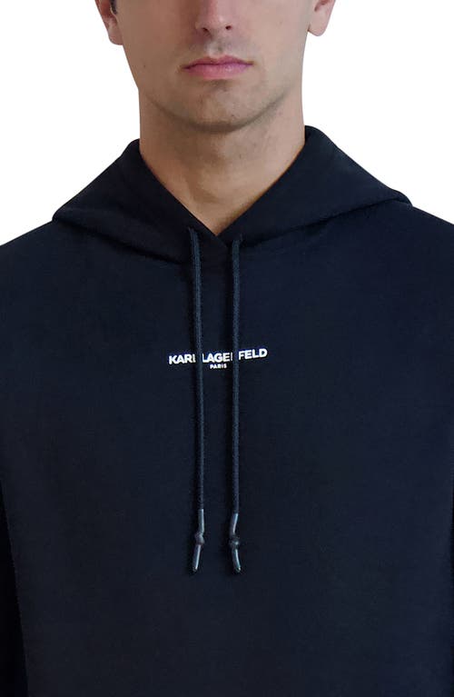 Karl Lagerfeld Paris Small Logo Hoodie In Black