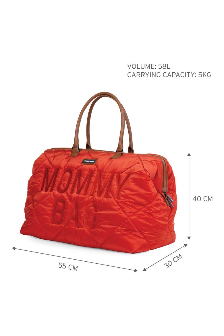 XL Quilted Travel Diaper Bag, Alternate, color, PUFFER RED