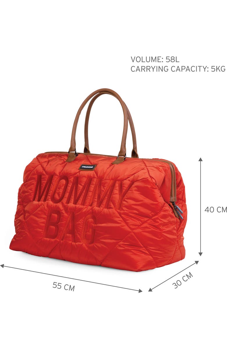 CHILDHOME XL Quilted Travel Diaper Bag, Alternate, color, Puffer Red