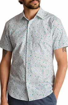 Bonobos Riviera Floral Short Sleeve Stretch Cotton Poplin Button-Up Shirt