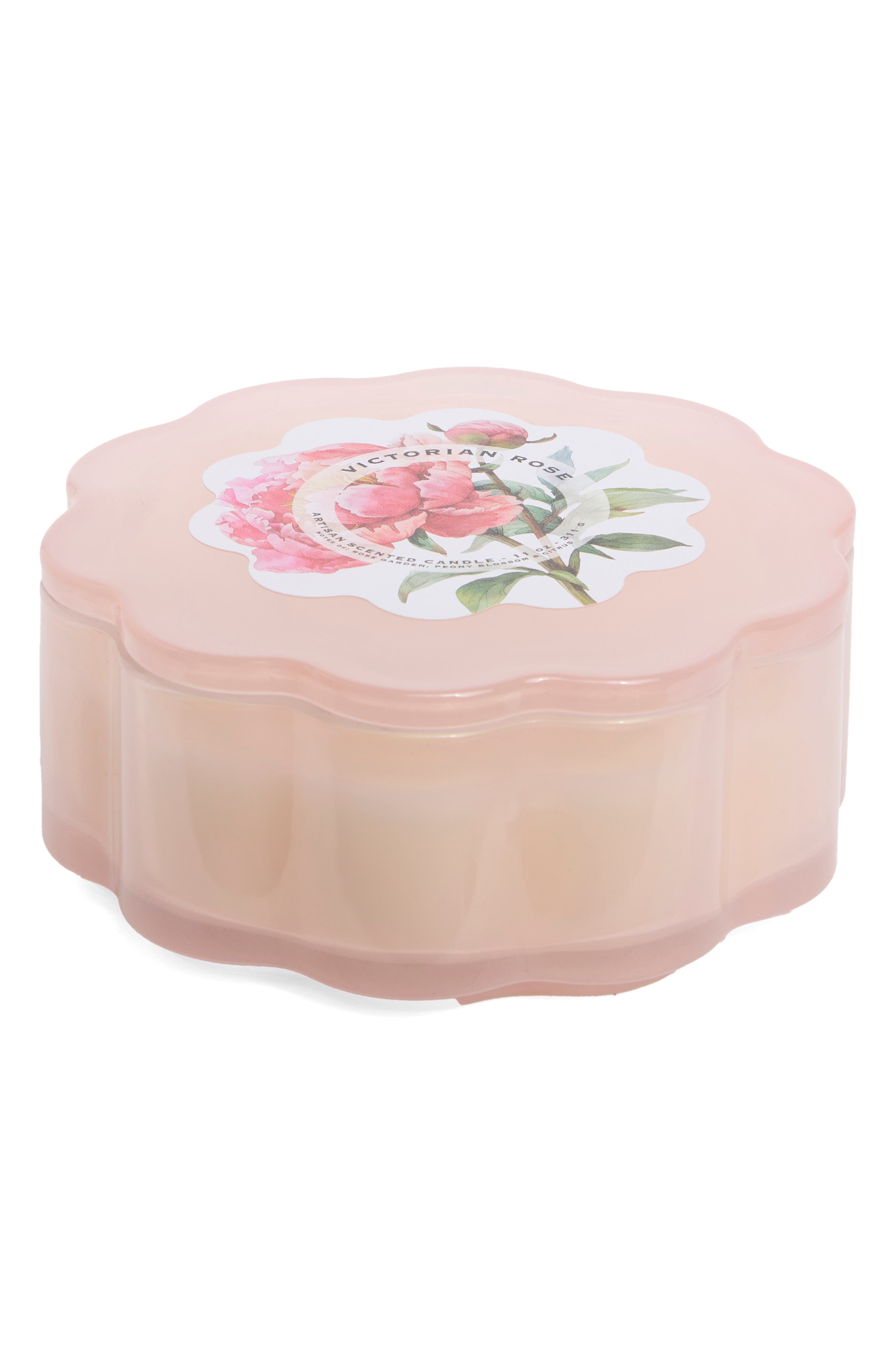 PORTOFINO CANDLES Victorian Rose Milkglass Flower Candle