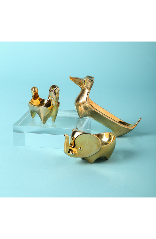 Jonathan Adler Brass Elephant Decorative Bowl In Gold