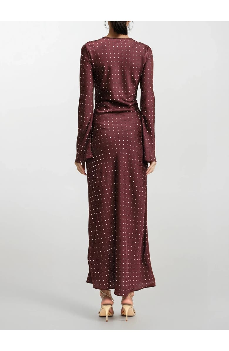 Sisterly Adele Polka-Dot Gown, Alternate, color, Burgundy