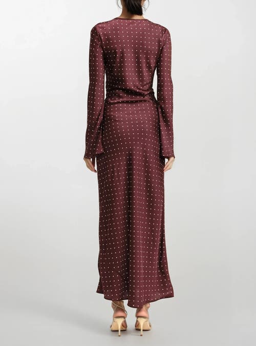Sisterly Adele Polka-dot Gown In Burgundy