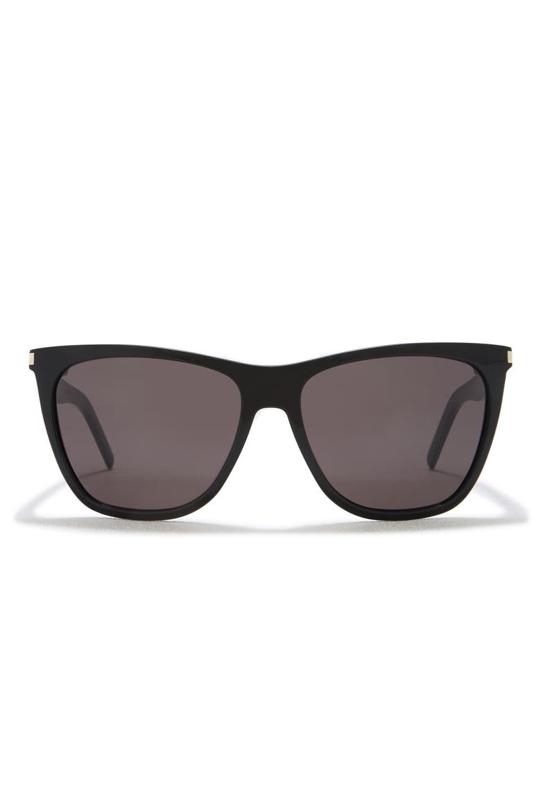 58mm Cat Eye Sunglasses, Main, color, BLACK / BLACK