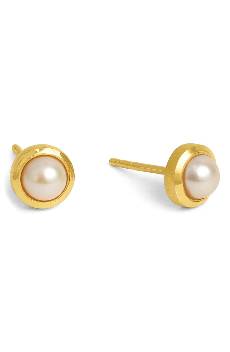 Dean Davidson Signature Genuine Freshwater Pearl Stud Earrings, Alternate, color, Yellow Gold/ Pearl