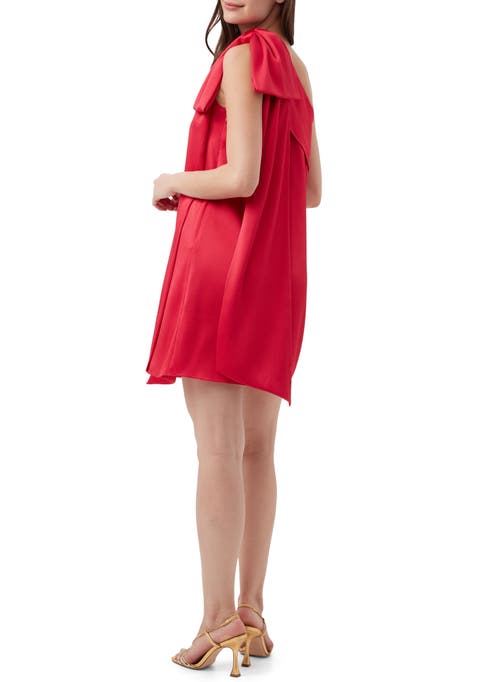 Trina Turk C'est One Shoulder Satin Dress In Cannes Coral