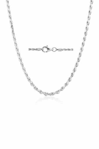 BEST SILVER Sterling Silver Rope Chain 20"