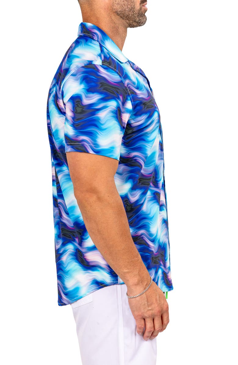 Maceoo Marthy Blue Camp Shirt, Alternate, color, 