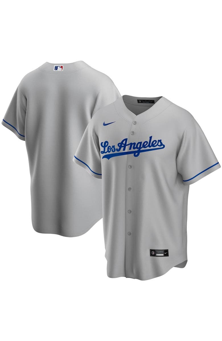 Nike Men's Nike Gray Los Angeles Dodgers Road Replica Team Jersey, Main, color,