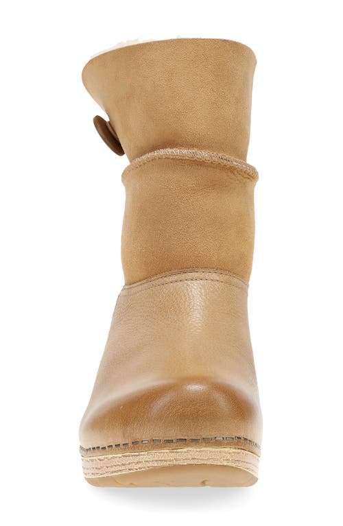 Dansko Lillith Genuine Shearling Trim Bootie In Brown