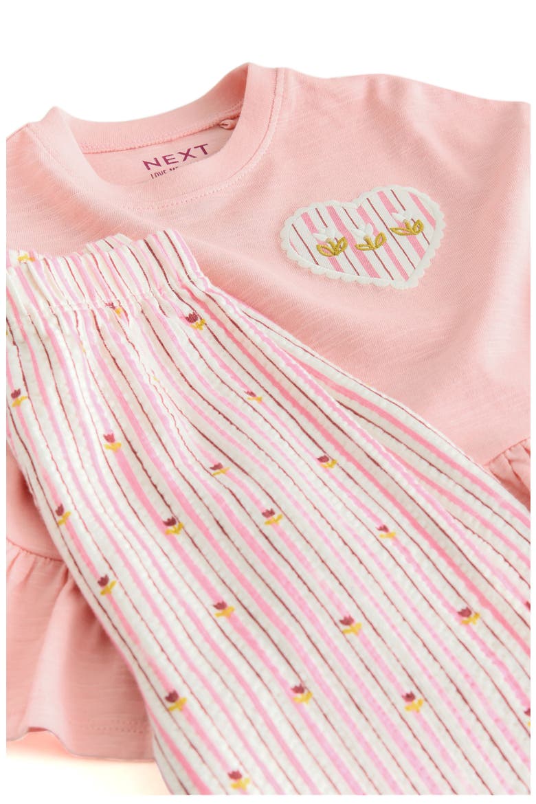 Kids' Peplum T-Shirt & Wide Leg Pants Set, Alternate, color, PINK