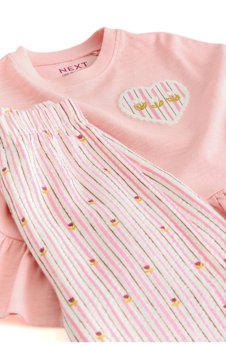 NEXT Kids' Peplum Top & Seersucker Pants Set, Alternate, color, Pink