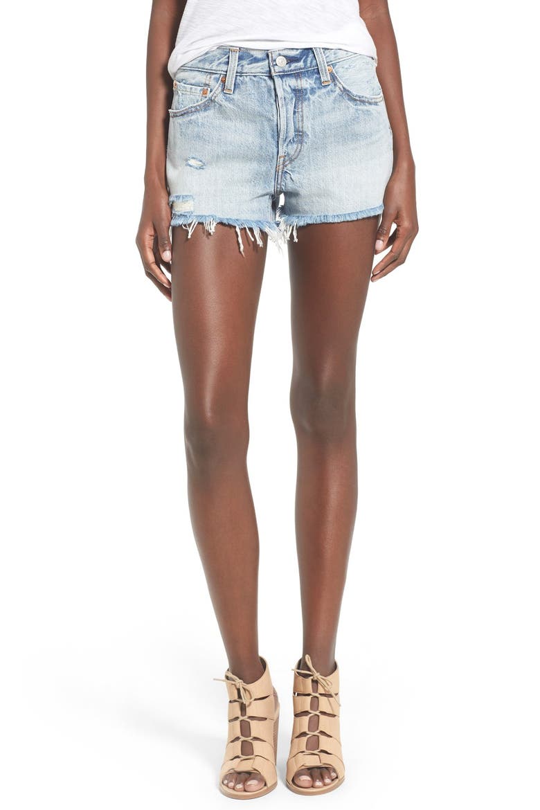 Levi's® '501®' Cutoff Denim Shorts, Main, color, WAVELINE
