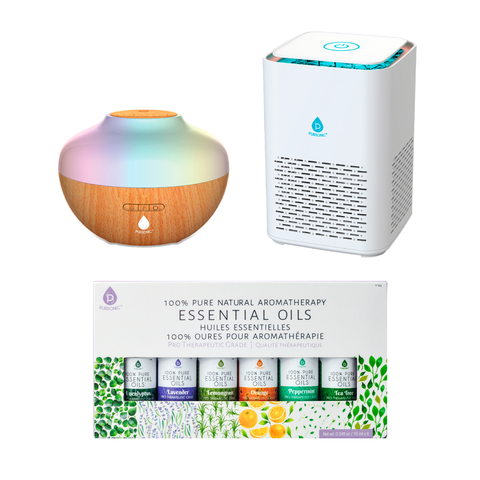 Ultimate Wellness Bundle Air Purifier, Diffuser & Essential Oils Set