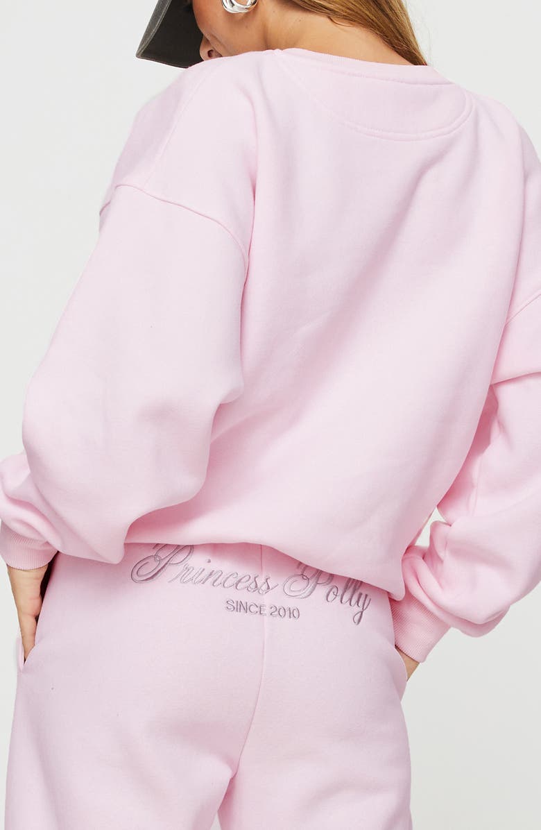 Princess Polly Logo Embroidered Graphic Sweatshirt, Alternate, color, 