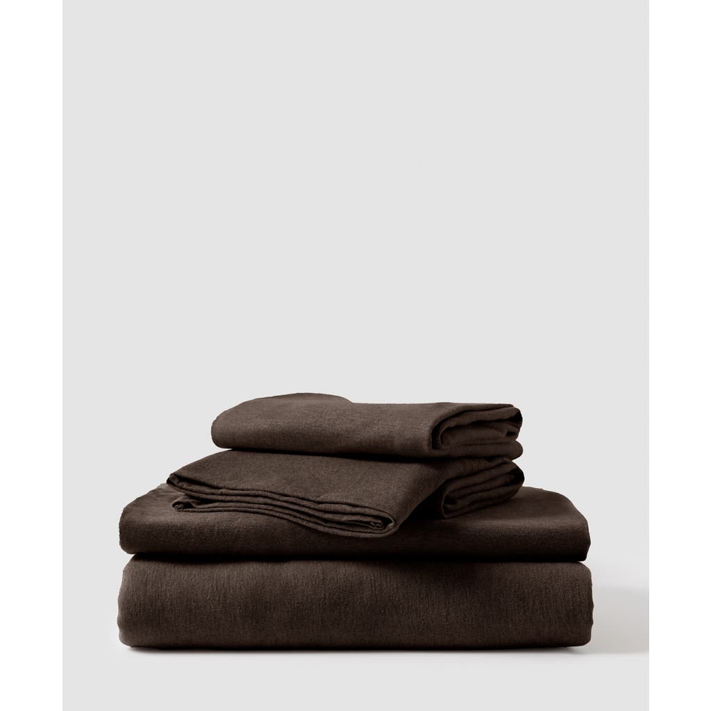 Pact Organic Favorite Tee Jersey Sheet Set In Brown