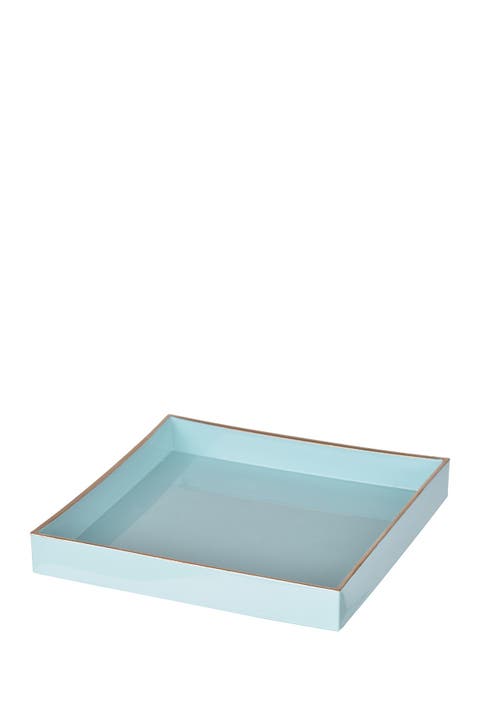 Blue Mimosa Square Tray