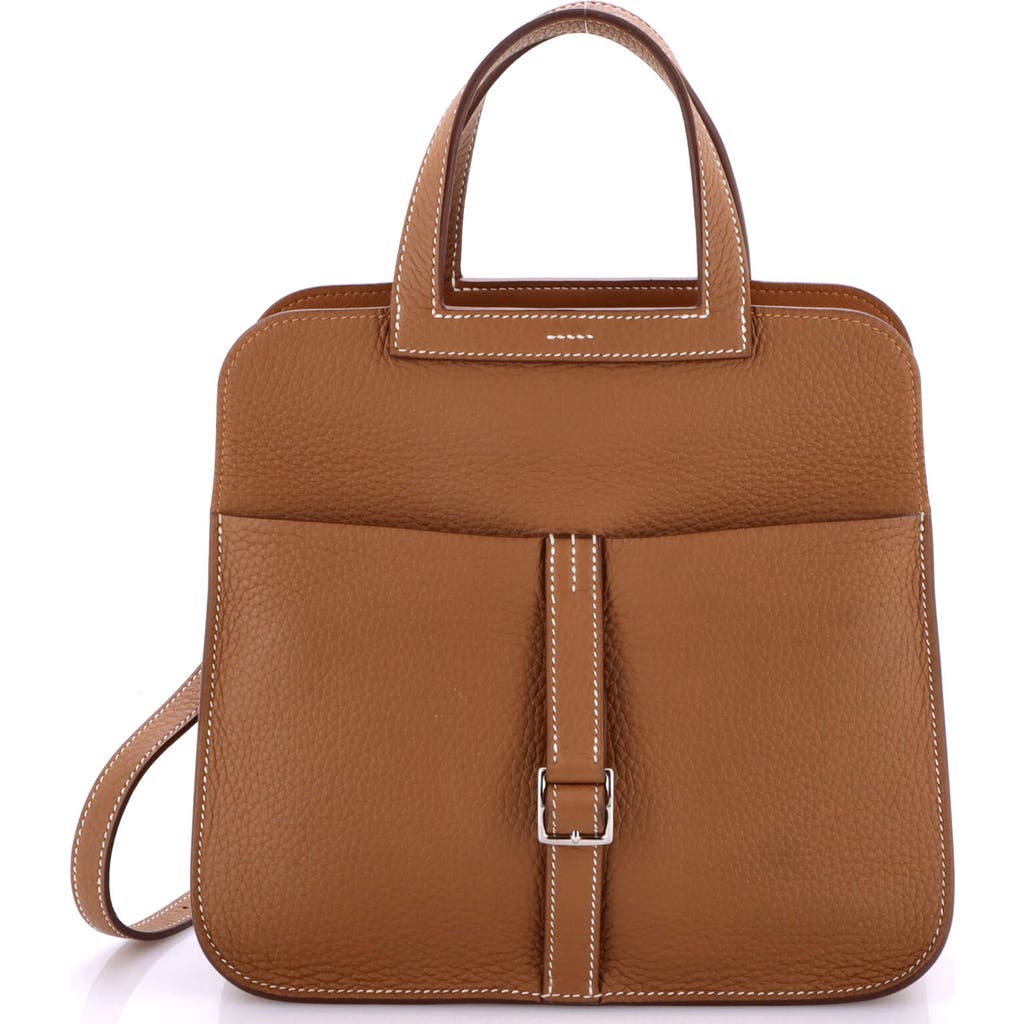Pre-owned Hermes Hermes Halzan Bag Clemence 25 In Gold