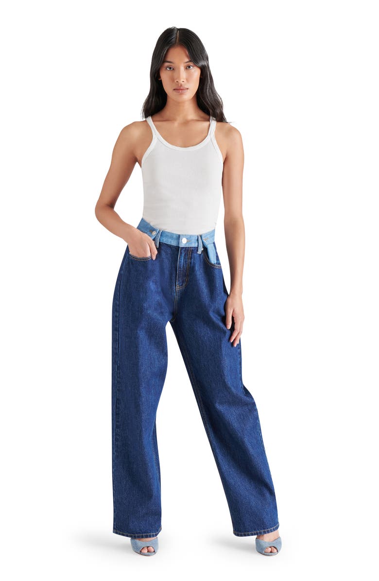 Steve Madden Emeric High Waist Two Tone Jeans, Alternate, color,