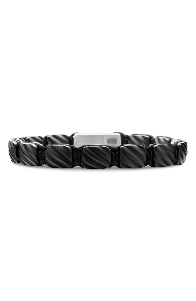 David Yurman Men's Woven Tile Bracelet in Black Titanium & Sterling Silver, Main, color, Blck Titanium W/ Sterling Silv