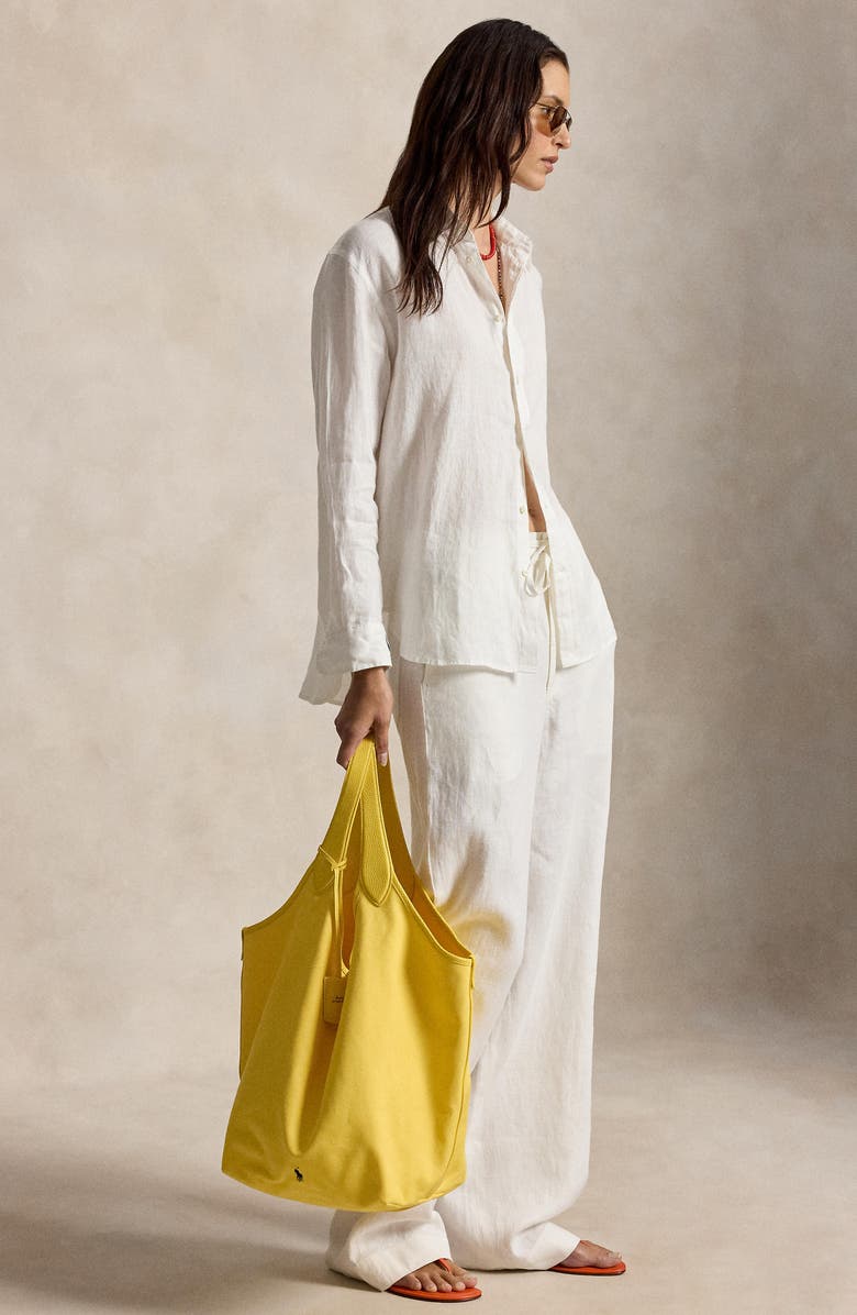 Polo Ralph Lauren Large Polo Play Canvas Tote, Alternate, color, Yellow