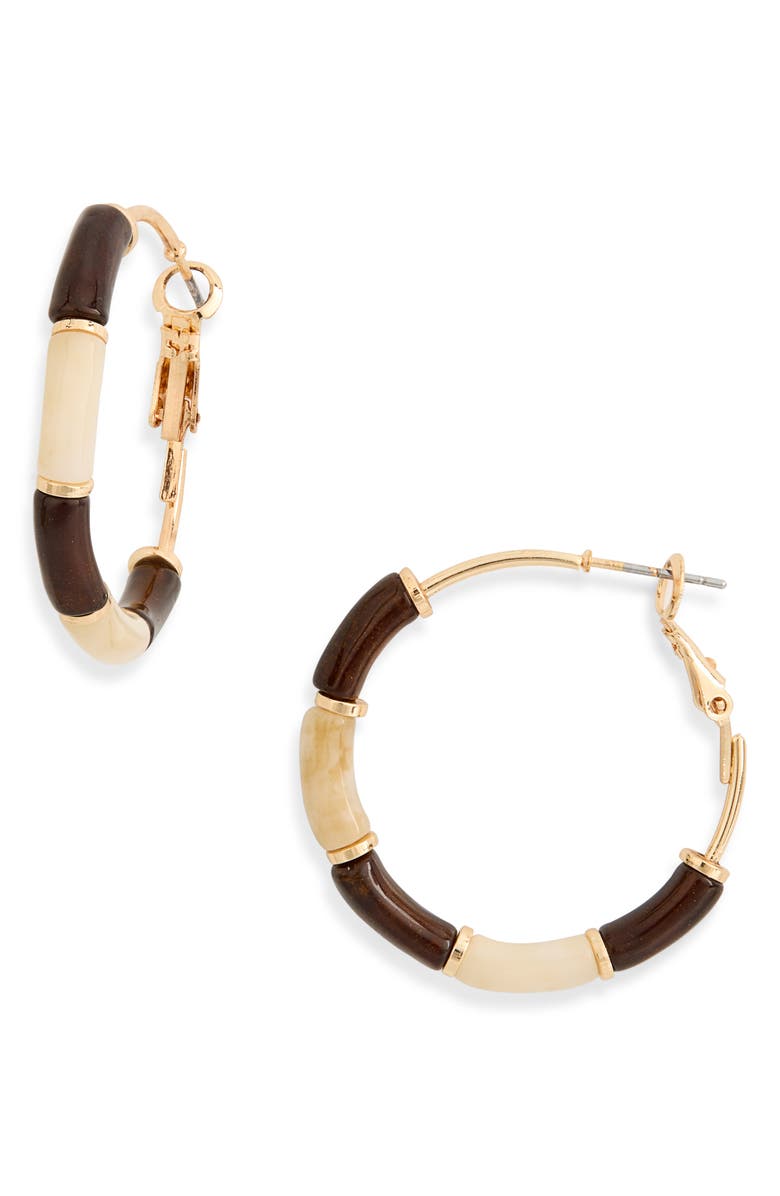 NORDSTROM RACK Mixed Enamel Hoop Earrings, Main, color,