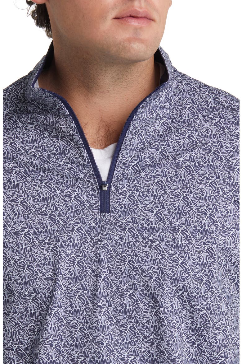 OoohCotton® Print Quarter Zip Pullover, Alternate, color, NAVY