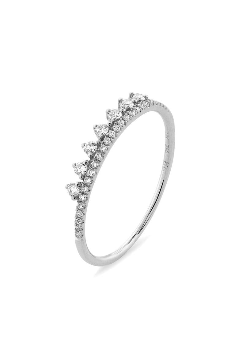 'Princess Crown' Stackable Diamond Ring (Nordstrom Exclusive), Main, color, WHITE GOLD